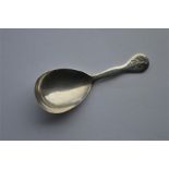 A good Exeter caddy spoon with leaf decorated thum
