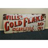 A Wills Gold Flake cigarette sign. Est. £30 - £40.