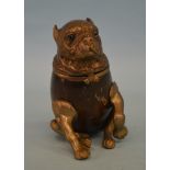 A good brass mounted inkwell in the form of a dog