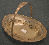 An attractive pierced fruit dish heavily decorated with leaves and flowers. Birmingham 1903. Approx.