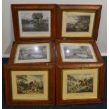 A set of six maple framed hunting prints. Est. £30