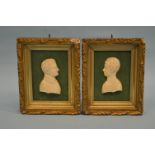A good pair of framed carved ivory busts. Est. £45