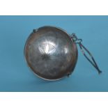 An unusual Russian tea strainer with hinged top. E