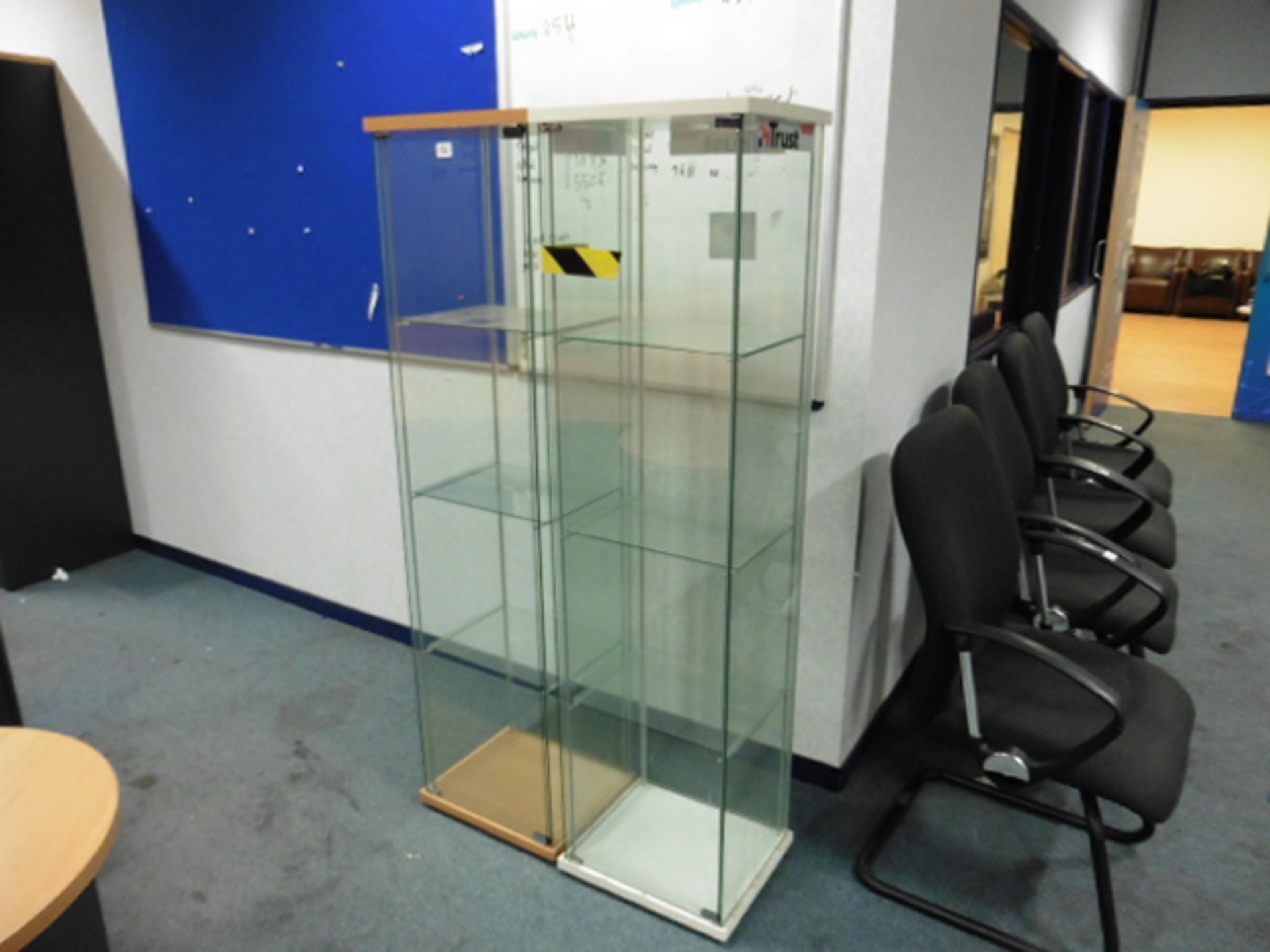 4 modern glazed display cabinets