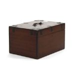A Victorian mahogany and brass bound box, w. 37.5 cm CONDITION REPORT: Wear commensurate with age,