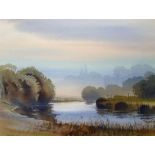 Peter Atkin (20th century),
'The Nene above Wansford',
signed and dated 1984,
watercolour,
22.5 x 31