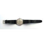 A late 20th century gentlemans Seamaster wristwatch by Omega, the circular silver dial with baton