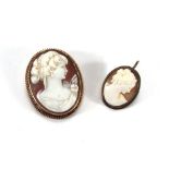 A 9ct yellow gold mounted cameo brooch d