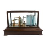 A modern barograph by Casella in a mahogany five-glass case CONDITION REPORT: Working order unknown,