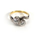 An 18ct yellow gold and platinum ring se