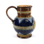 A Doulton Lambeth water jug commemorating Queen Victoria's Diamond Jubilee, h. 18.5 cm CONDITION