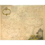 Kitchin. T.: A New Improved Map of Hartfordshire, engraved map, outlined in colour, 54.5 x 69 cm