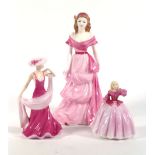 Three Coalport figures consisting, 'Ladies of Fashion Victoria', 'Debutante Louise' and 'Minuettes