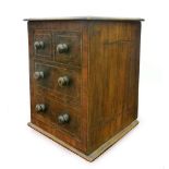 A 19th century walnut and inlaid ballot-type box with faux drawers, h. 24 cm CONDITION REPORT: