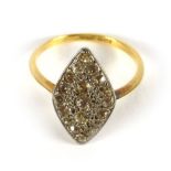 An 18ct yellow and white gold ring set d