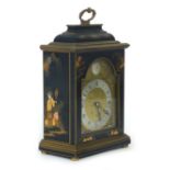 A mid-20th century mantle timepiece by Elliott in a chinoiserie architectural case  CONDITION