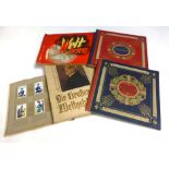 German Cigarette Card Albums: 5 original German albums, circa. 1930s, Der Welt. Krieg (WW1);