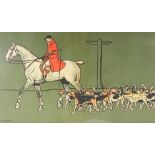 After Cecil Aldin,
'Huntsman'
coloured reproduction,
27 x 70 cm
 CONDITION REPORT: Paper with