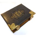 Eadie. J: Family Bible with Scott & Henry commentaries, Nd. C. 1870.  Folio, full leather binding