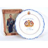 A John Haddock & Sons commemorative plate celebrating the 1937 Coronation and the FA Cup Final