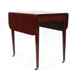 A 19th century mahogany Pembroke table with a single frieze drawer on square tapering legs, l. 73 cm