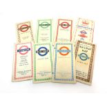 Collection of London Transport folding maps, C. 1950s, featuring trolley bus and trams, green line