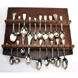 A collection of Georgian and later silver and metalware tea and salt spoons, mostly old English