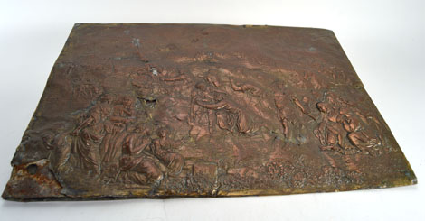 A brass plaque relief decorated with a first century scene, 36.5 x 27 cm CONDITION REPORT: Losses, - Image 5 of 5