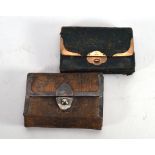 A Victorian alligator skin purse with 9ct gold mounts by Thomas De La Rue, together with a similar
