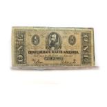 Paper currency collection featuring: U.S.A dollar notes dated 1862 and 1864 (Presidents Buchaman and