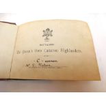 WWI Original Company and Platoon Roll Book - LXXIX Battalion The Queen's Own Cameron Highlanders.