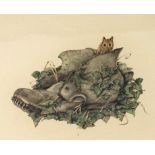 Harry Spencer (20th/21st century),
'Woodmouse and an Old Boot-Winter',
signed with a monogram and