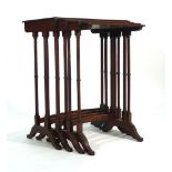 A Regency mahogany nest of quartetto tables, the rectangular tops on ring-turned supports with out