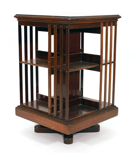 An Edwardian mahogany revolving bookcase of typical form, w. 50 cm CONDITION REPORT: Some losses - Image 2 of 2