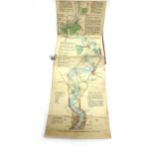 The Oarsman's and Angler's Map of the River Thames, Reynolds 1897.  Folding coloured map (2.67m