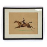 George Veal (19th century),
A study of a bay horse and rider in full stride,
signed,
watercolour,
17