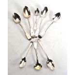 A collection of eight silver tea, coffee and salt spoons consisting two Dublin, three Newcastle, two