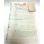 Contract of Employment, 1906. Manuscript document relating to the employment of Leslie Blunt by