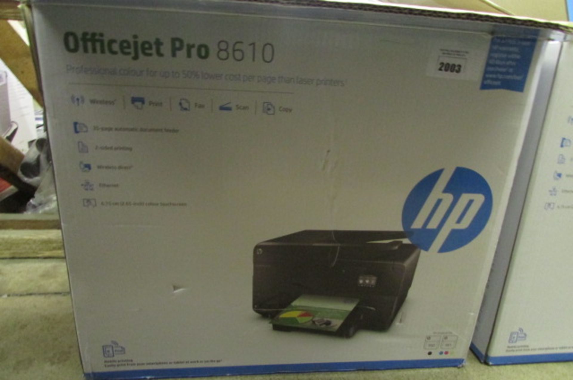 HP Officejet Pro 8610 wireless all in one printer in box