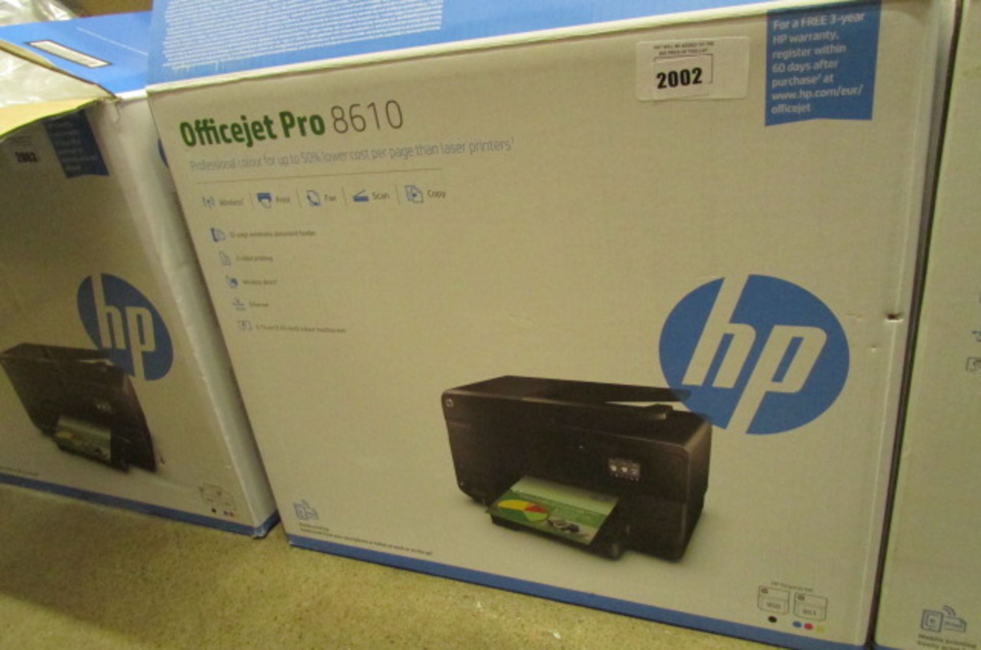 HP Officejet Pro 8610 wireless all in one printer in box