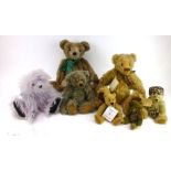 Seven collector's bears, various artists and sizes