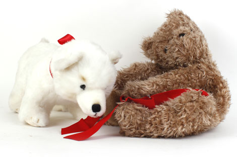 A Merrythought rucksack in the form of a bear, Ltd. Ed. 136/500 and a Merrythought polar bear