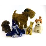 A Chiltern stuff toy in the form of a terrier, h. 30 cm and four further bears