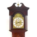 Job Erlem of Sutton, a 19th century longcase clock, the enamelled dial and brass face with Roman