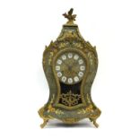 A Louis XV-style bracket clock, the movement by FHS of Germany and the face with Roman numerals
