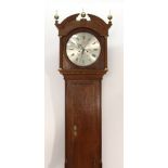 Samuel Hill of Sheffield, a late 18th century oak cased longcase clock, the circular silvered dial