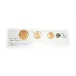 A Royal Mint 2009 Gold Proof Sovereign Three-Coin set, limited edition 528/750,