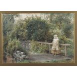 (?)G.. W.. C..(19th century),
A study of a young girl by a gate,
indistinctly signed with