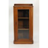 A Victorian mahogany and glazed cabinet single door cabinet on a plinth base, w. 53 cm CONDITION