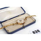 A part 9ct yellow gold ladies wristwatch